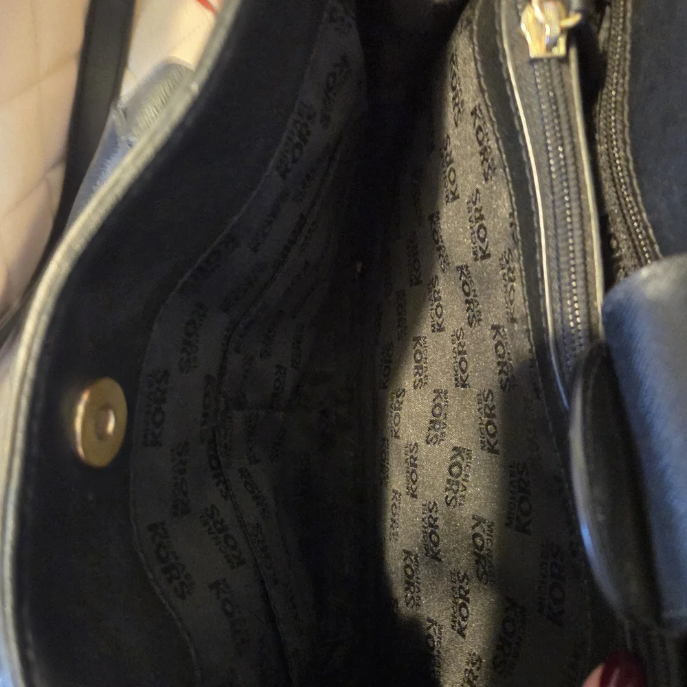 Michael Kors Black Handbag with Gold Accents - Picture 6 of 12